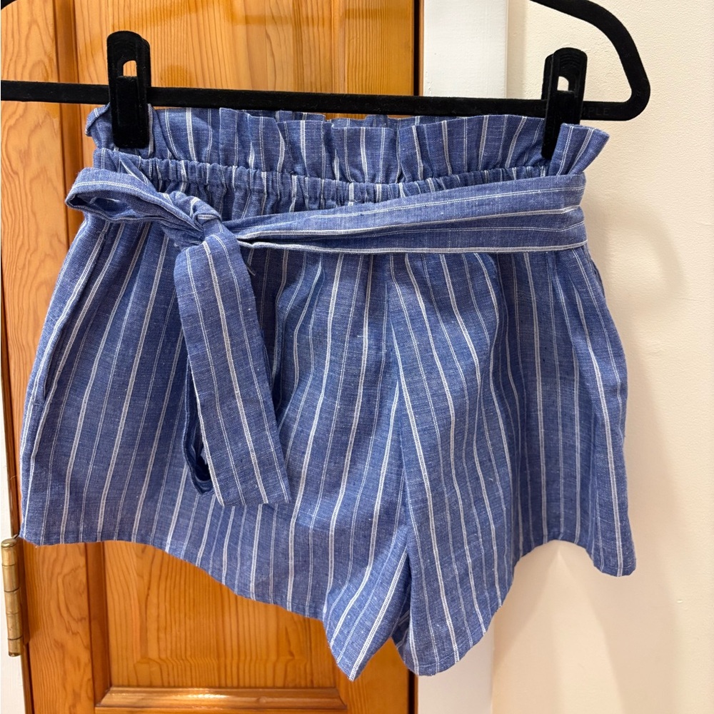 Blue striped shorts